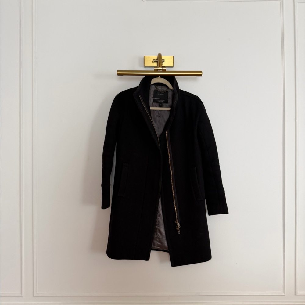 J. Crew Black Stadium Cloth Coat
